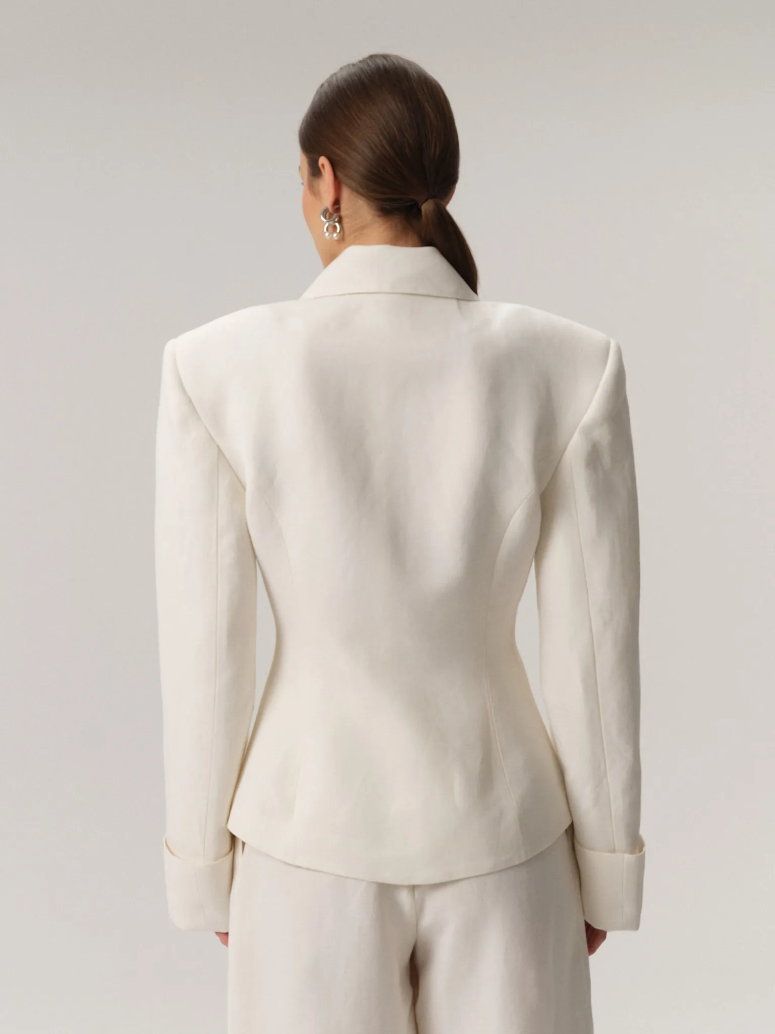 Charlotte Blazer Linen&Wool Creme sold by Duende product image thumbnail 4