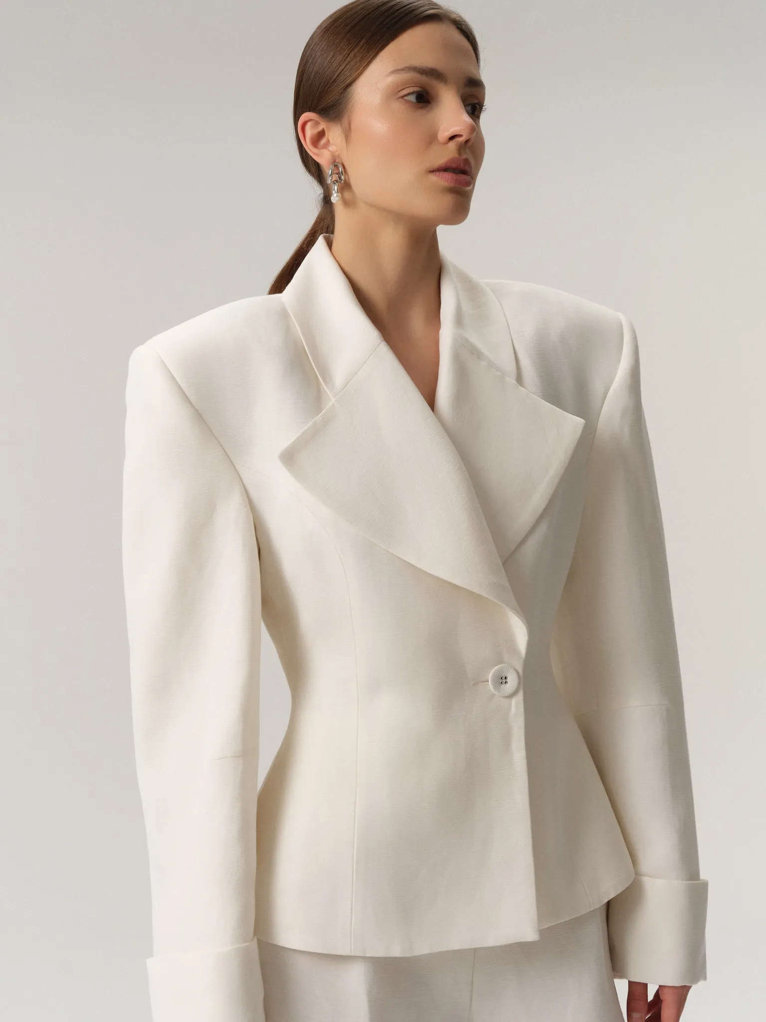 Charlotte Blazer Linen&Wool Creme sold by Duende product image thumbnail 5