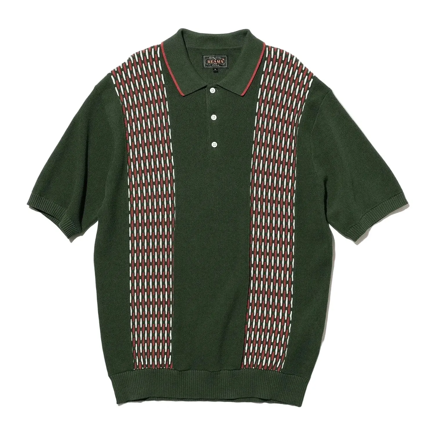 Knit Polo Front Stripe Jacquard Shirt sold by Pilgrim Surf + Supply