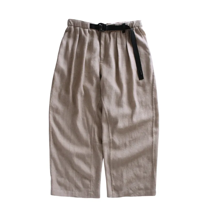 Natural Linen Pleated Trouser made by Earth Studies