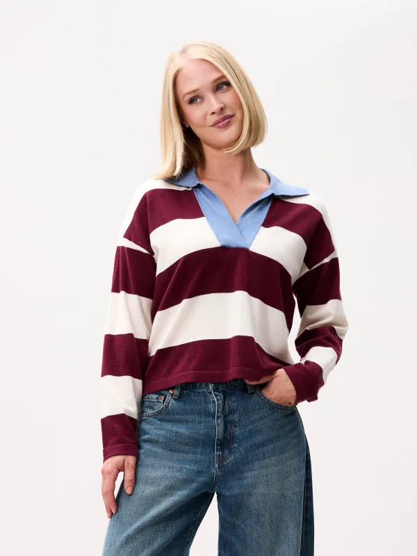 Polo Vneck knit | Merlot made by Catwalk Junkie