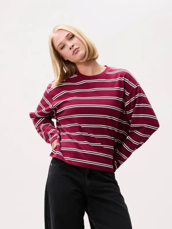 Striped long sleeve | Earth Red made by Catwalk Junkie