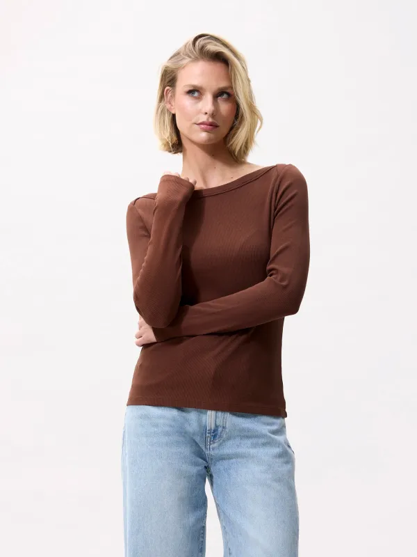 Boatneck rib long sleeve | Rocky Road made by Catwalk Junkie