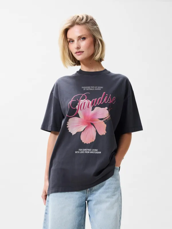 Oversized graphic Tshirt | Dark Grey made by Catwalk Junkie