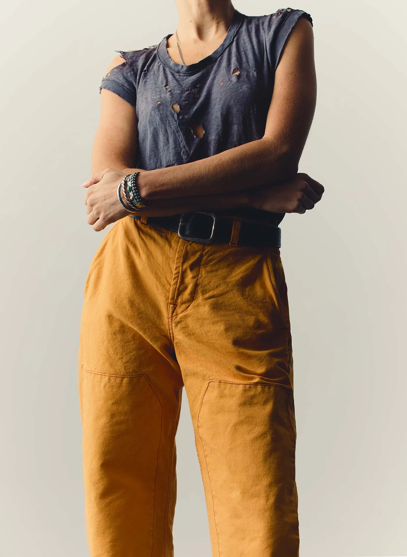 clarke canvas workpant in marigold sold by Imogene + Willie product image thumbnail 4