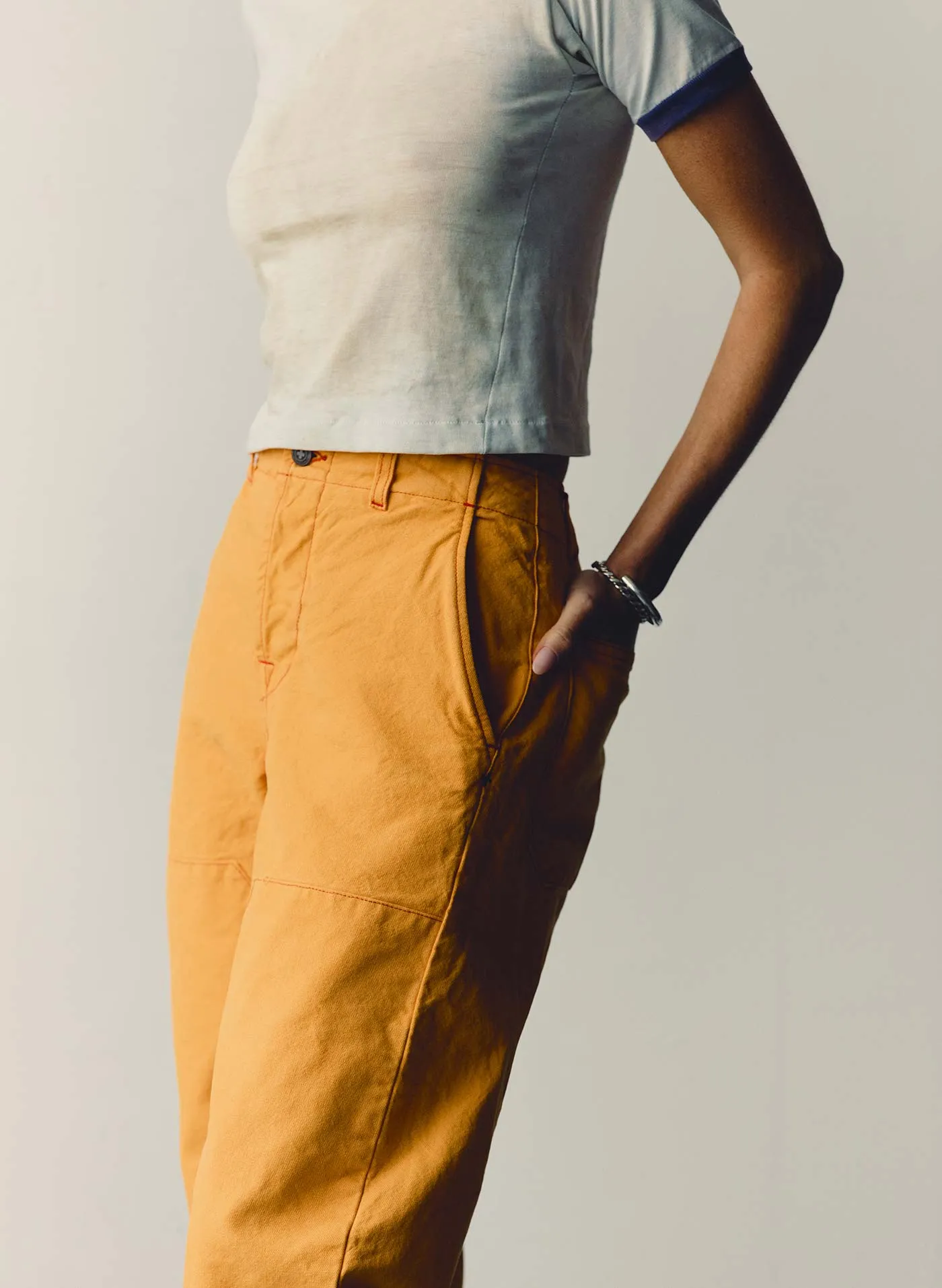 clarke canvas workpant in marigold sold by Imogene + Willie product image thumbnail 5