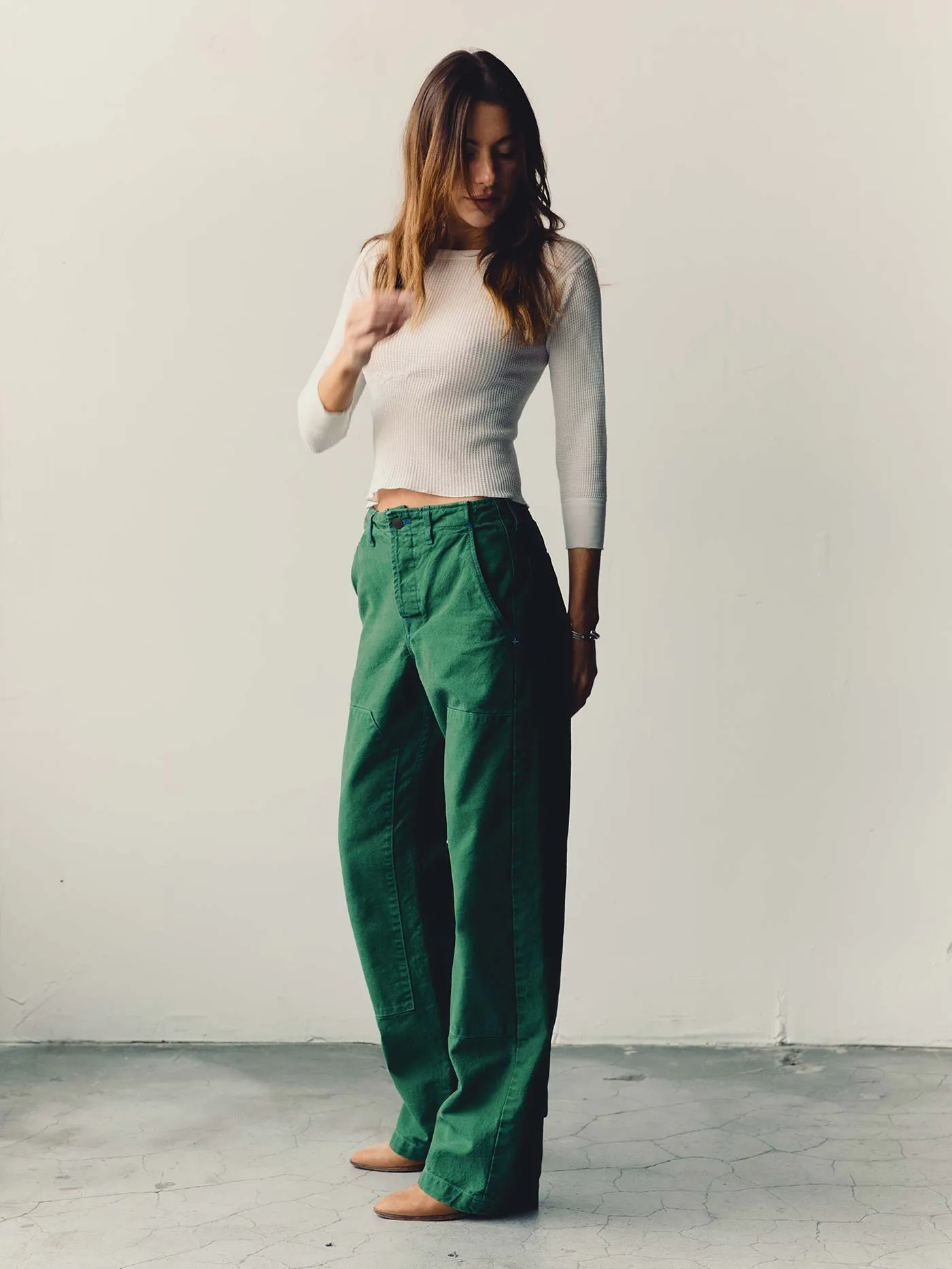 clarke canvas workpant in spruce sold by Imogene + Willie product image thumbnail 3