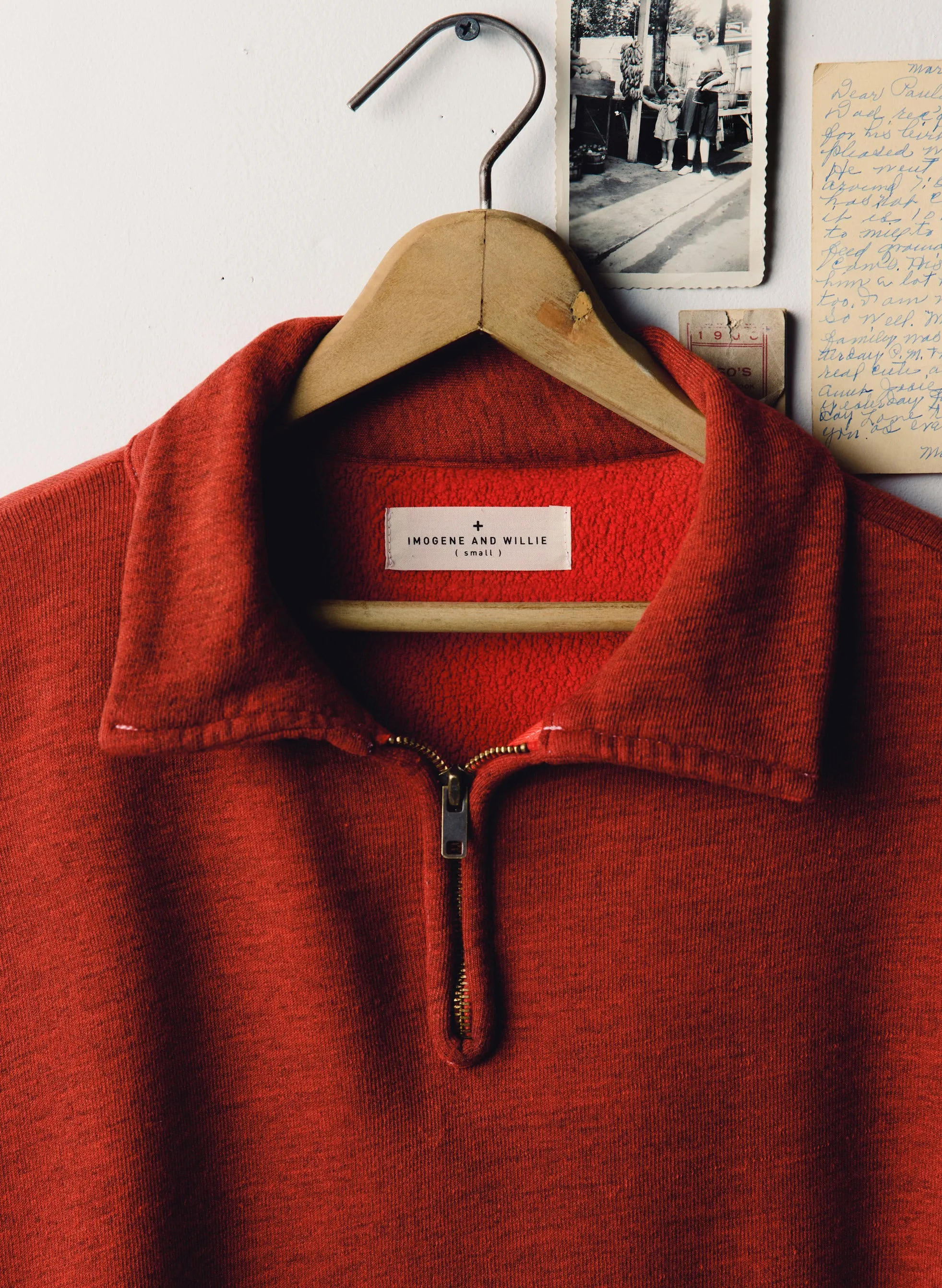 the quarter zip heather red pullover sold by Imogene + Willie product image thumbnail 2