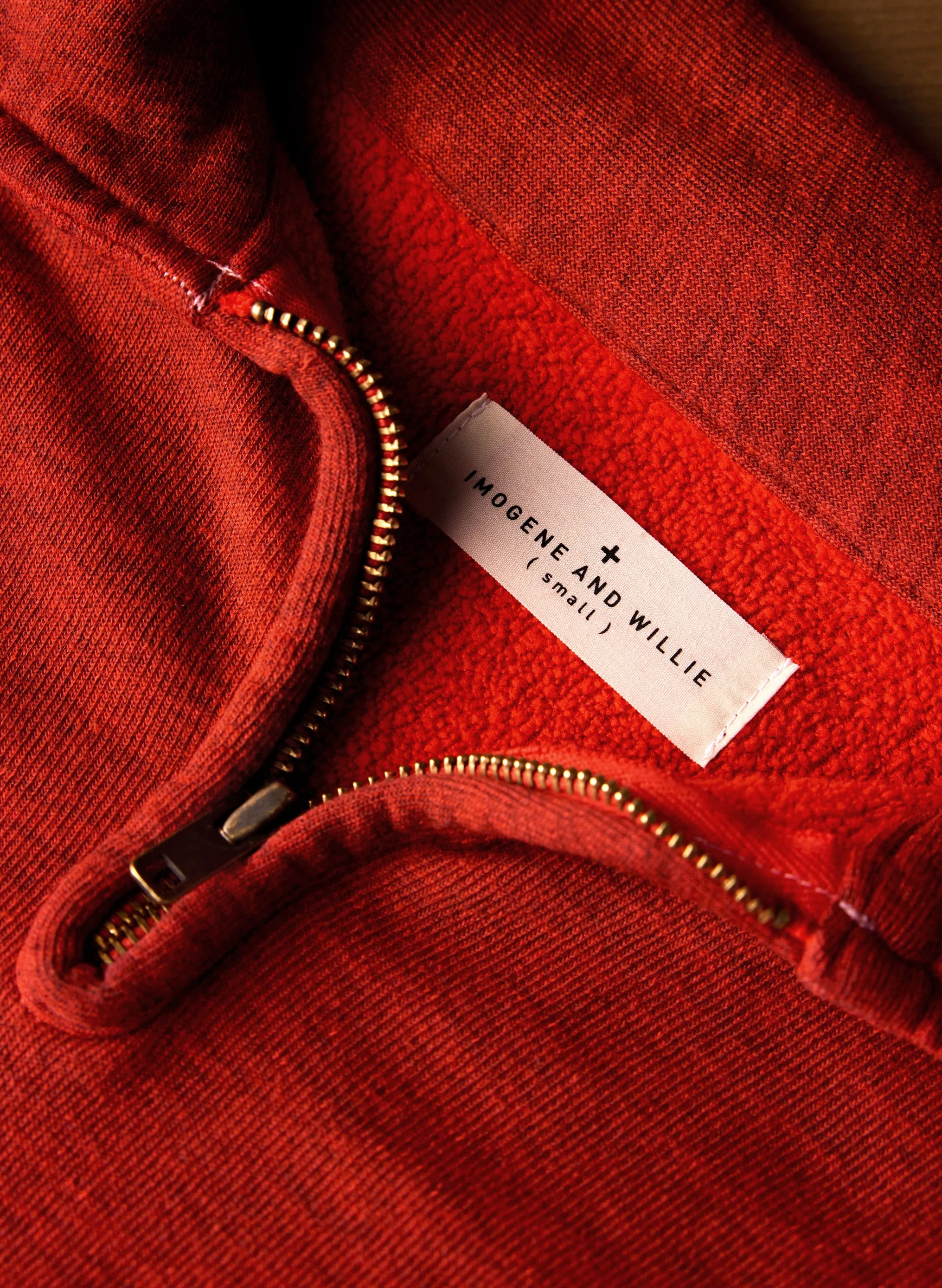 the quarter zip heather red pullover sold by Imogene + Willie product image thumbnail 5