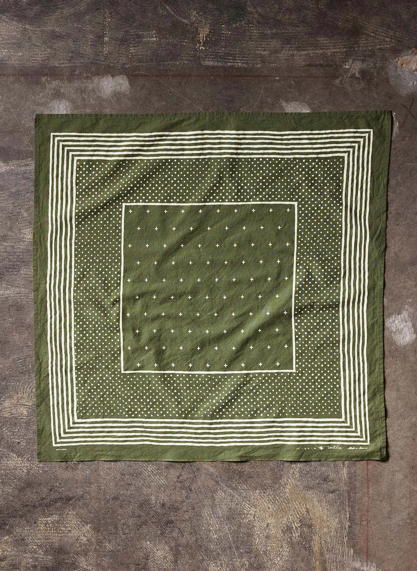 i+w vintage olive bandana v2 sold by Imogene + Willie product image thumbnail 2