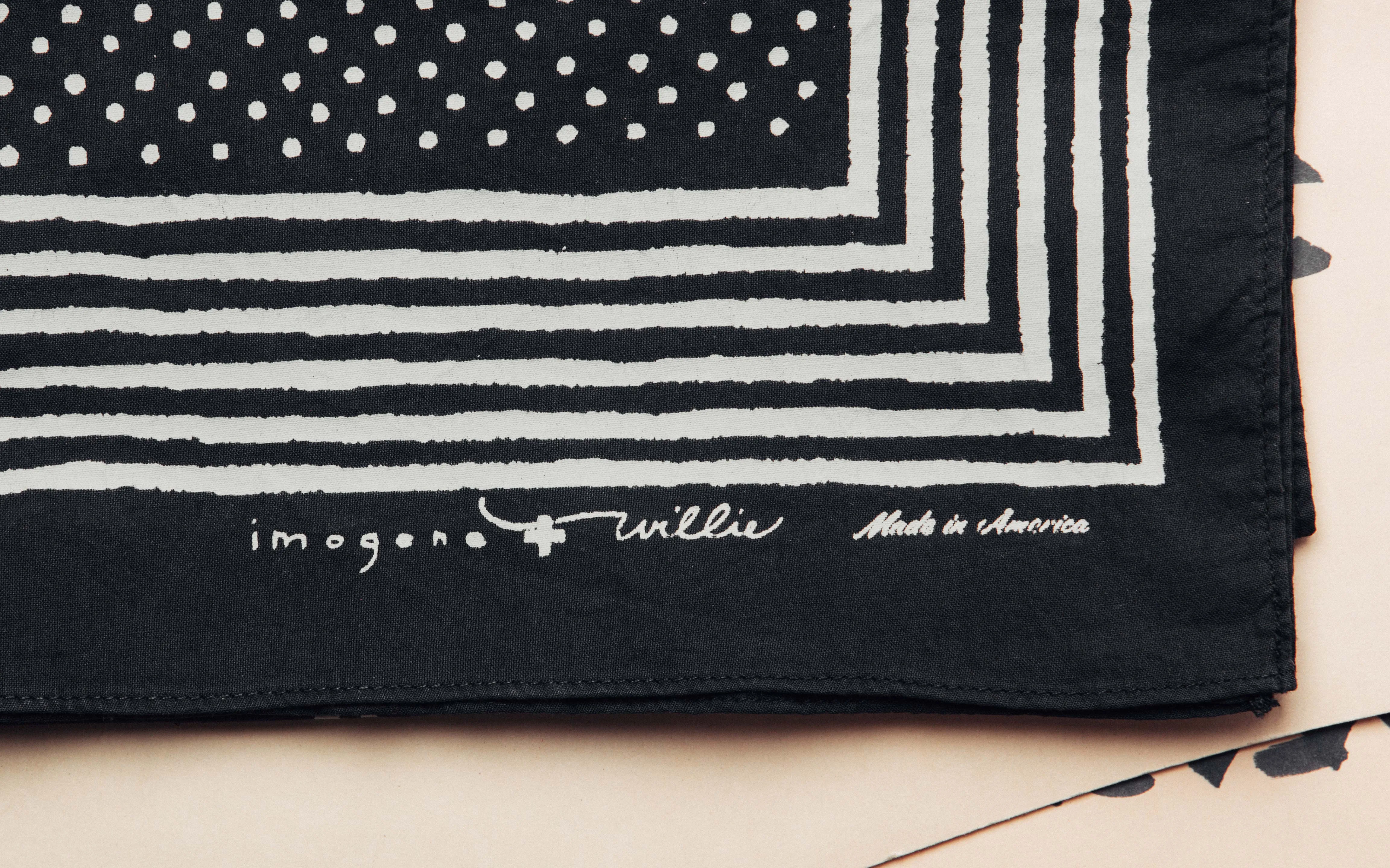 i+w vintage black bandana v2 sold by Imogene + Willie product image thumbnail 3