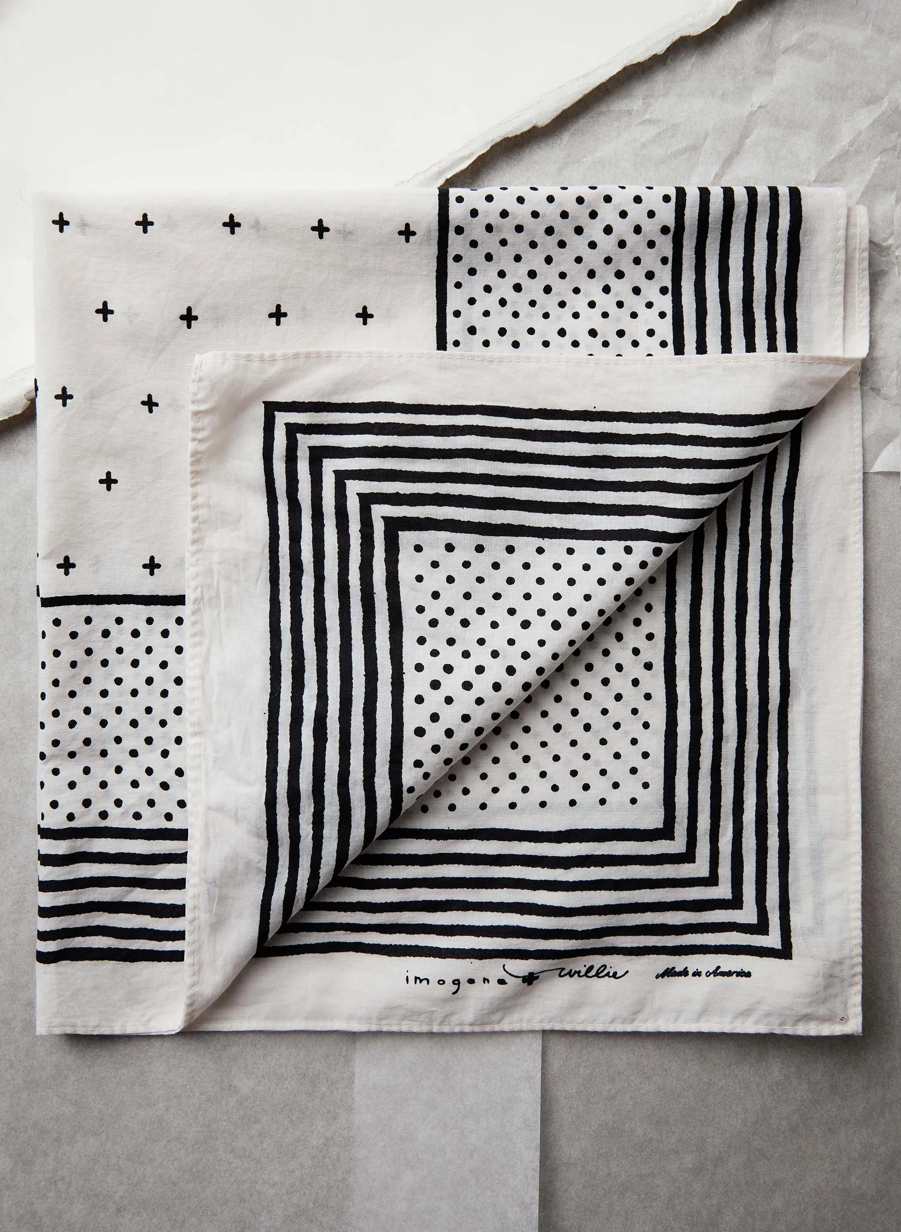 i+w vintage white bandana v2 sold by Imogene + Willie