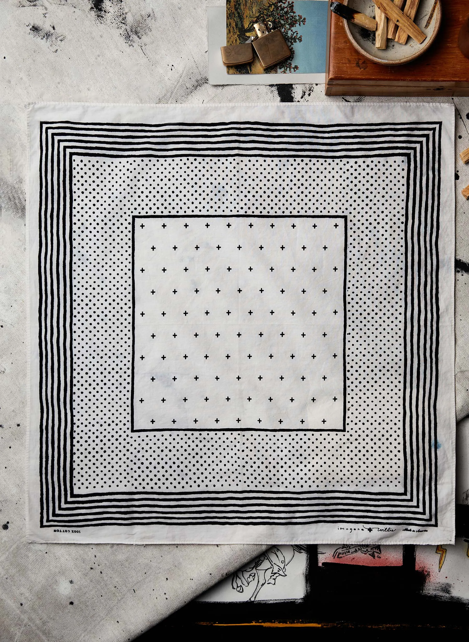 i+w vintage white bandana v2 sold by Imogene + Willie product image thumbnail 3