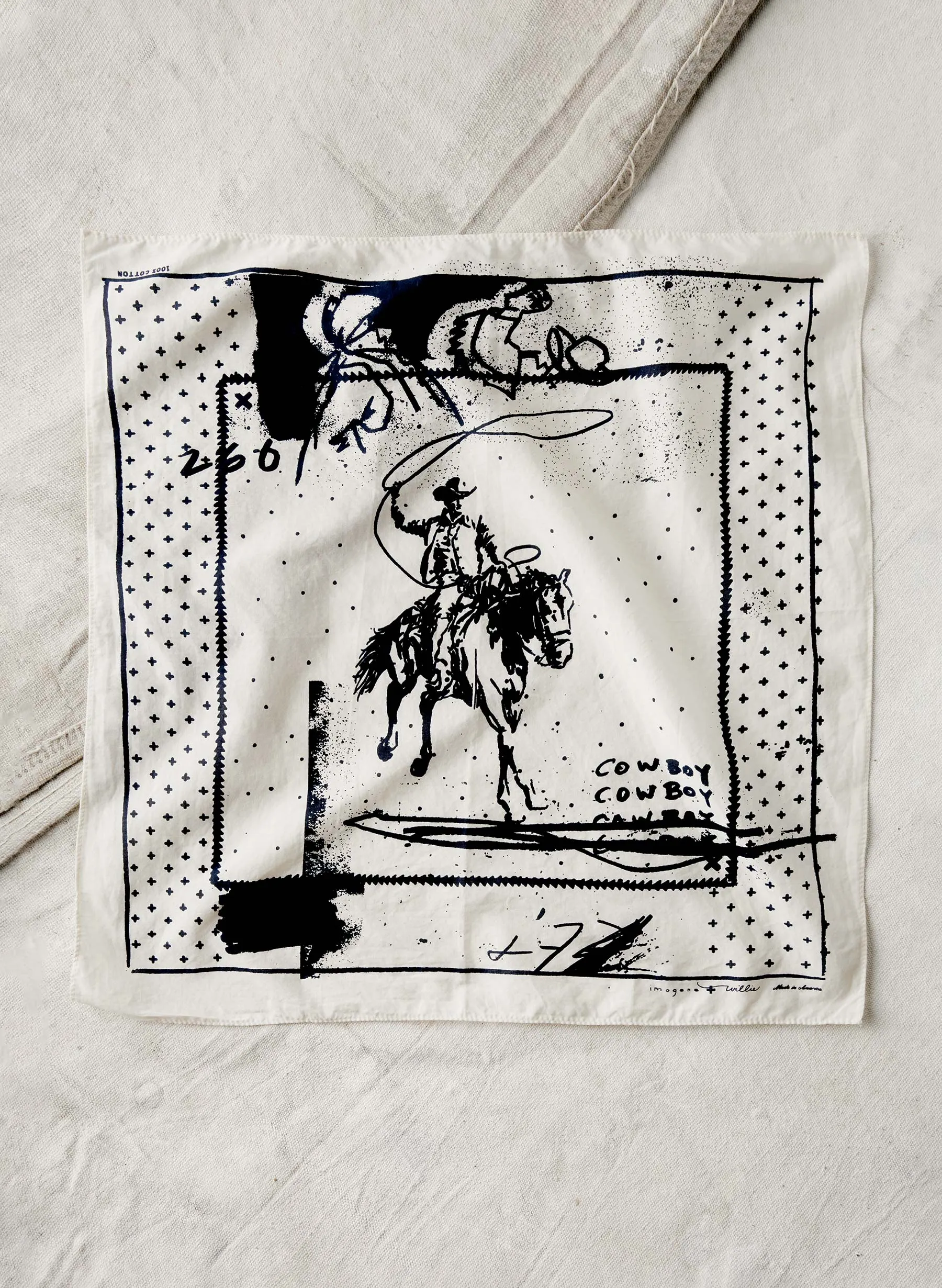 the "rider's west" bandana sold by Imogene + Willie