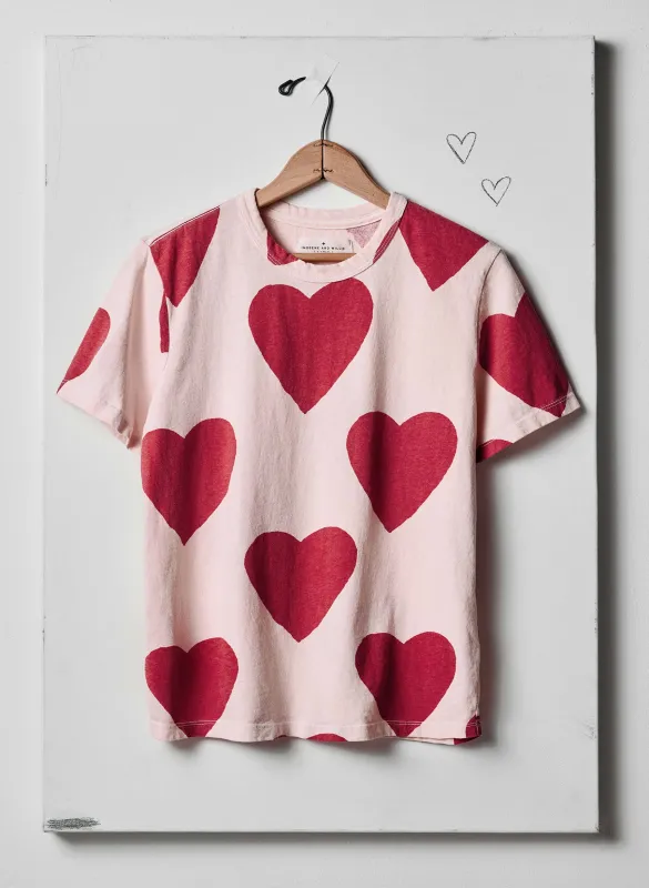 the "hearts all over" tee sold by Imogene + Willie