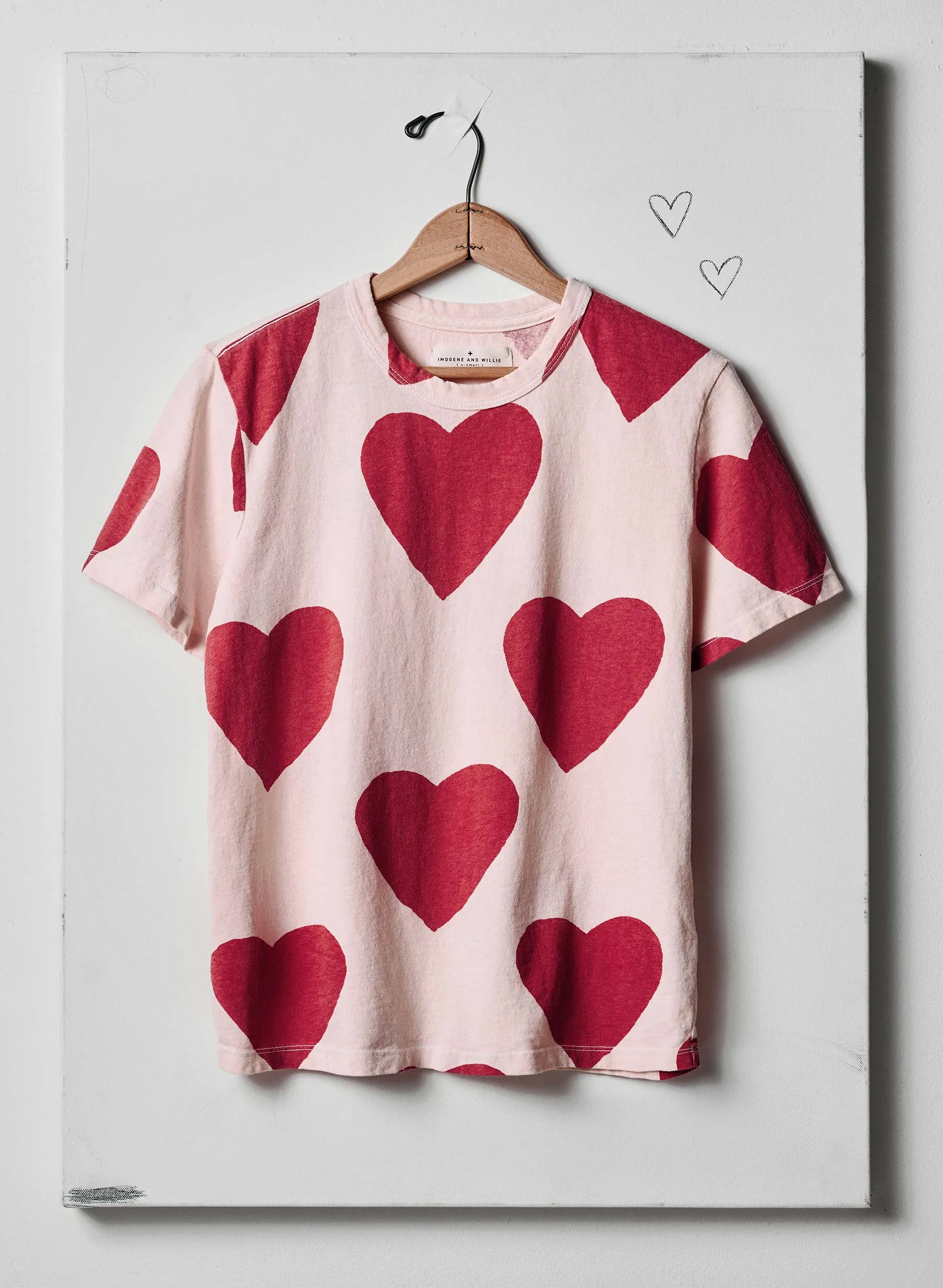 the "hearts all over" tee sold by Imogene + Willie