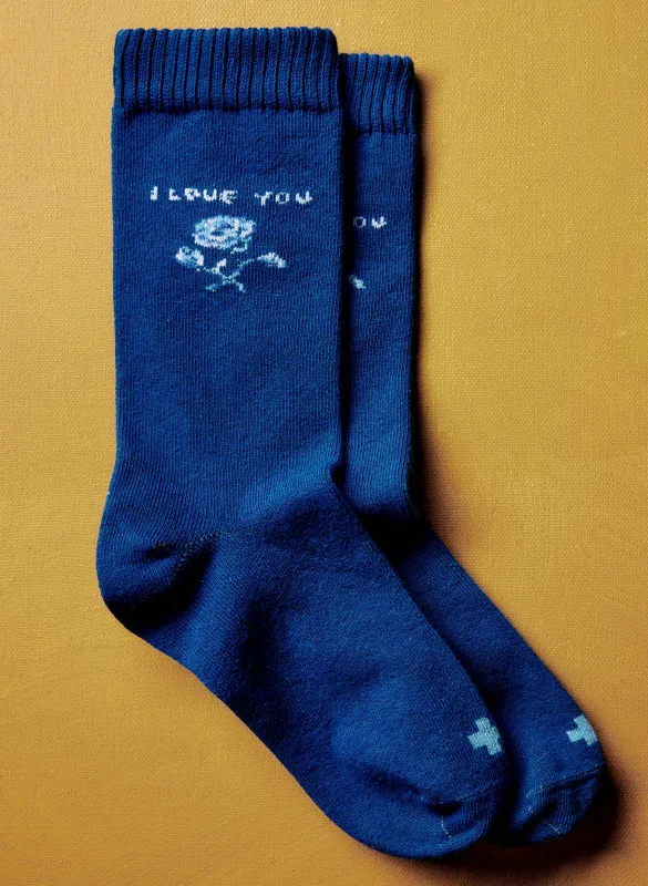 the "i love you" sock sold by Imogene + Willie