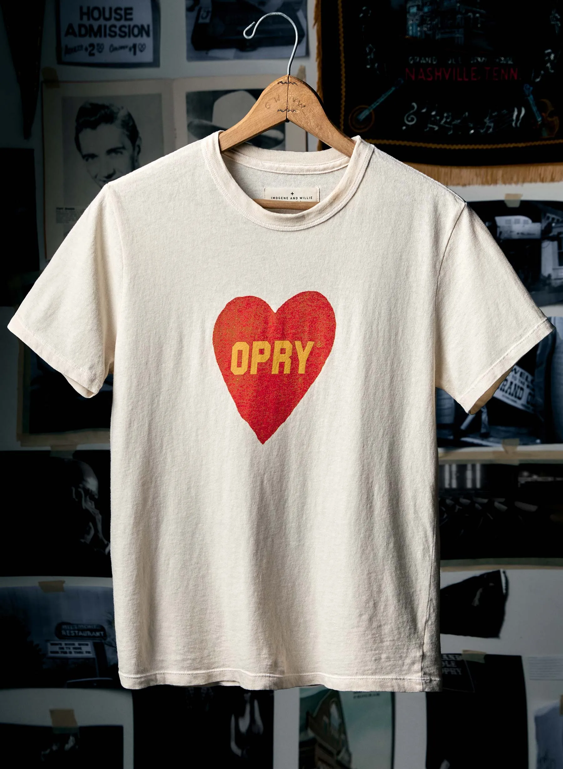the i+w x opry "heart" tee sold by Imogene + Willie