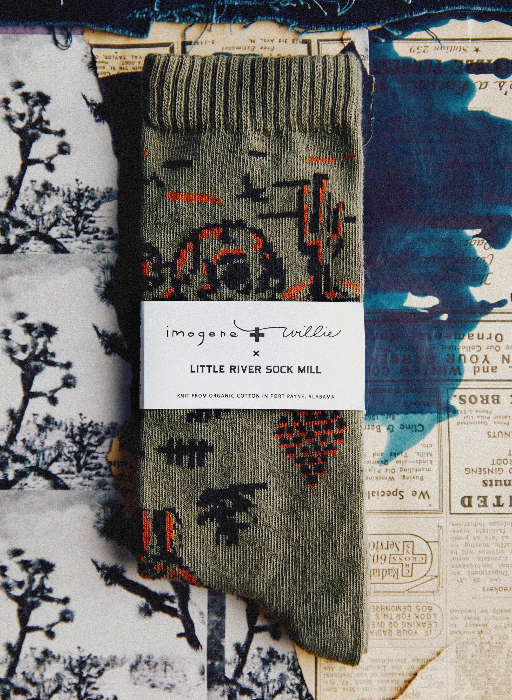 long road sock in olive sold by Imogene + Willie product image thumbnail 2