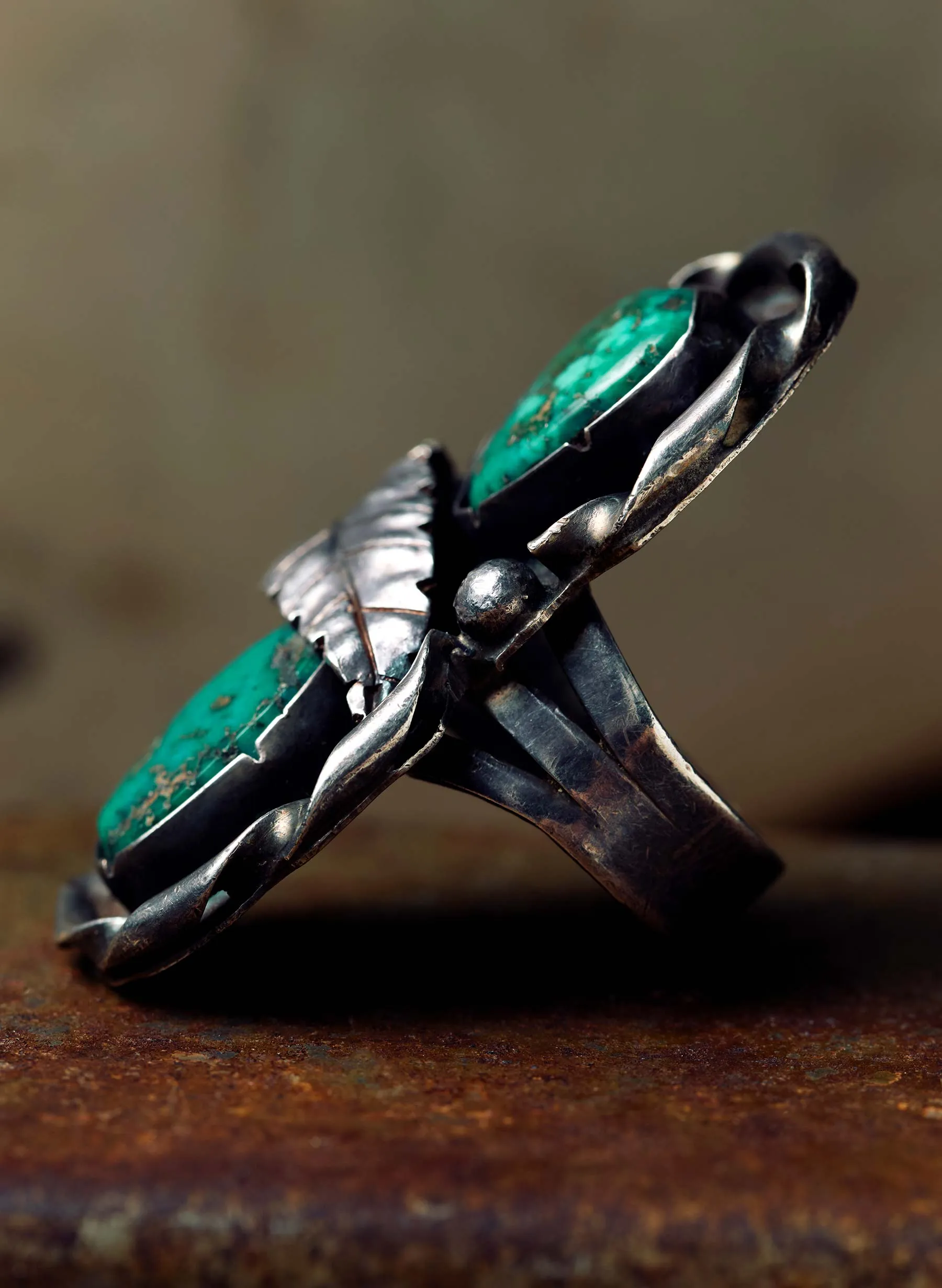 vintage navajo two stone ring sold by Imogene + Willie product image thumbnail 3
