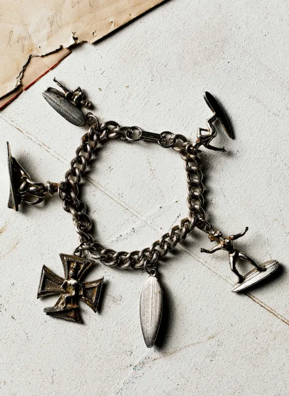 vintage 60's surfer charm bracelet made by Imogene + Willie