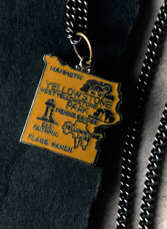 vintage "yellowstone" silver and enamel pendant sold by Imogene + Willie