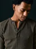 the knit waffle henley in forest sold by Imogene + Willie