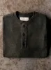 the knit waffle henley in forest sold by Imogene + Willie