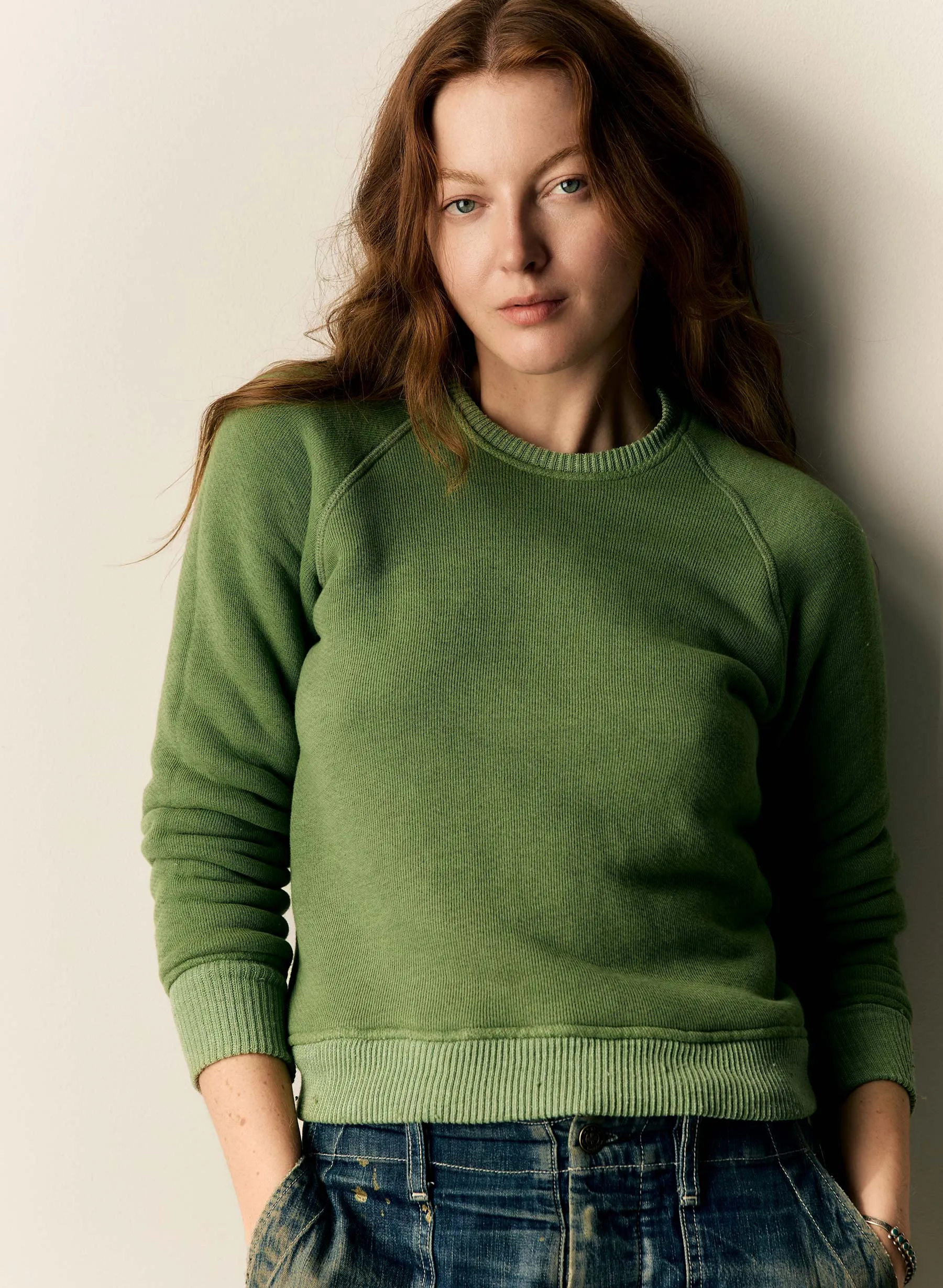 lana raglan sweatshirt in sage sold by Imogene + Willie product image thumbnail 4