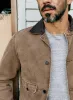 quilt lined canvas chore coat in brown sold by Imogene + Willie