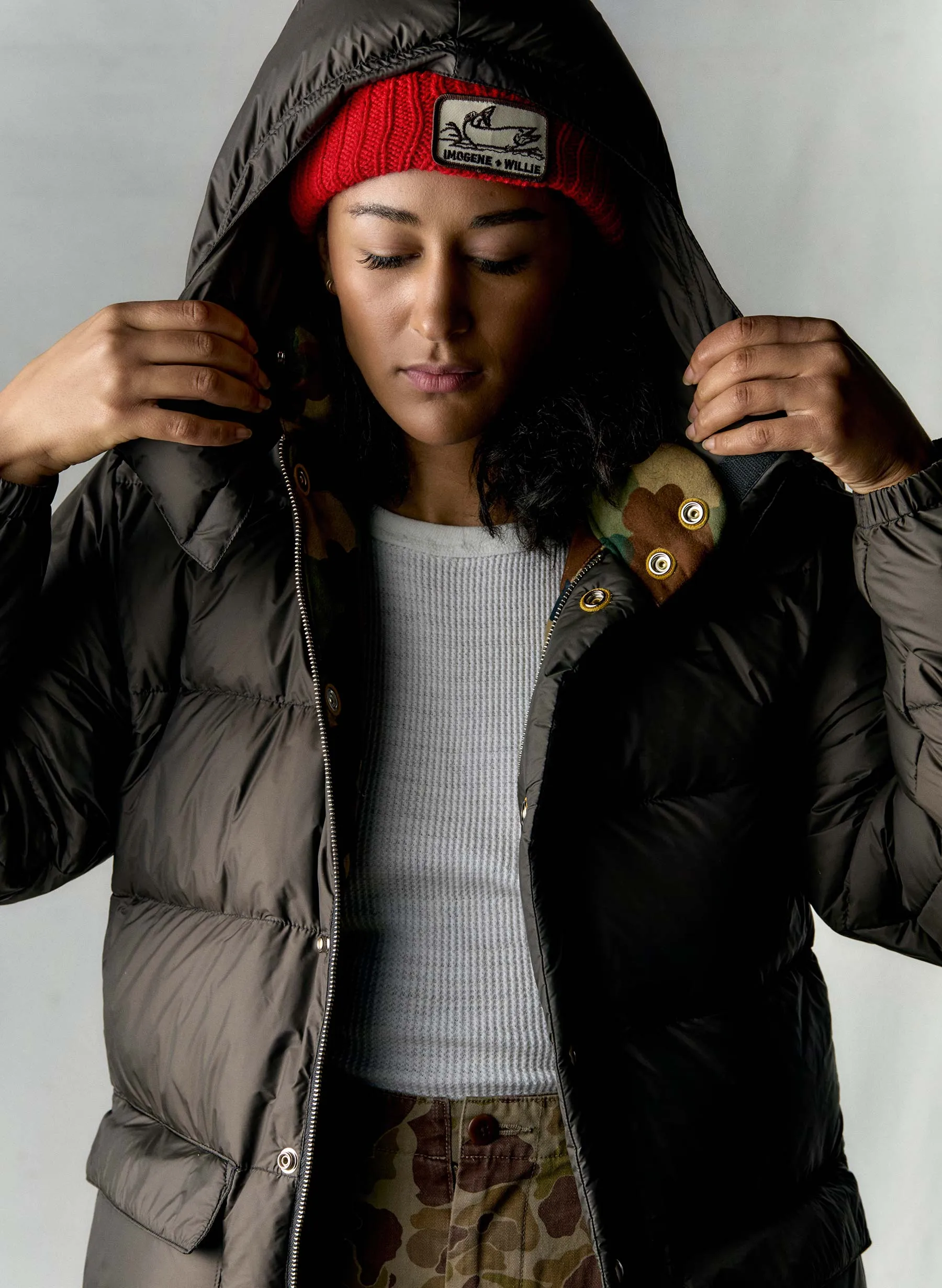 i+w x crescent down works camo lined parka sold by Imogene + Willie product image thumbnail 4