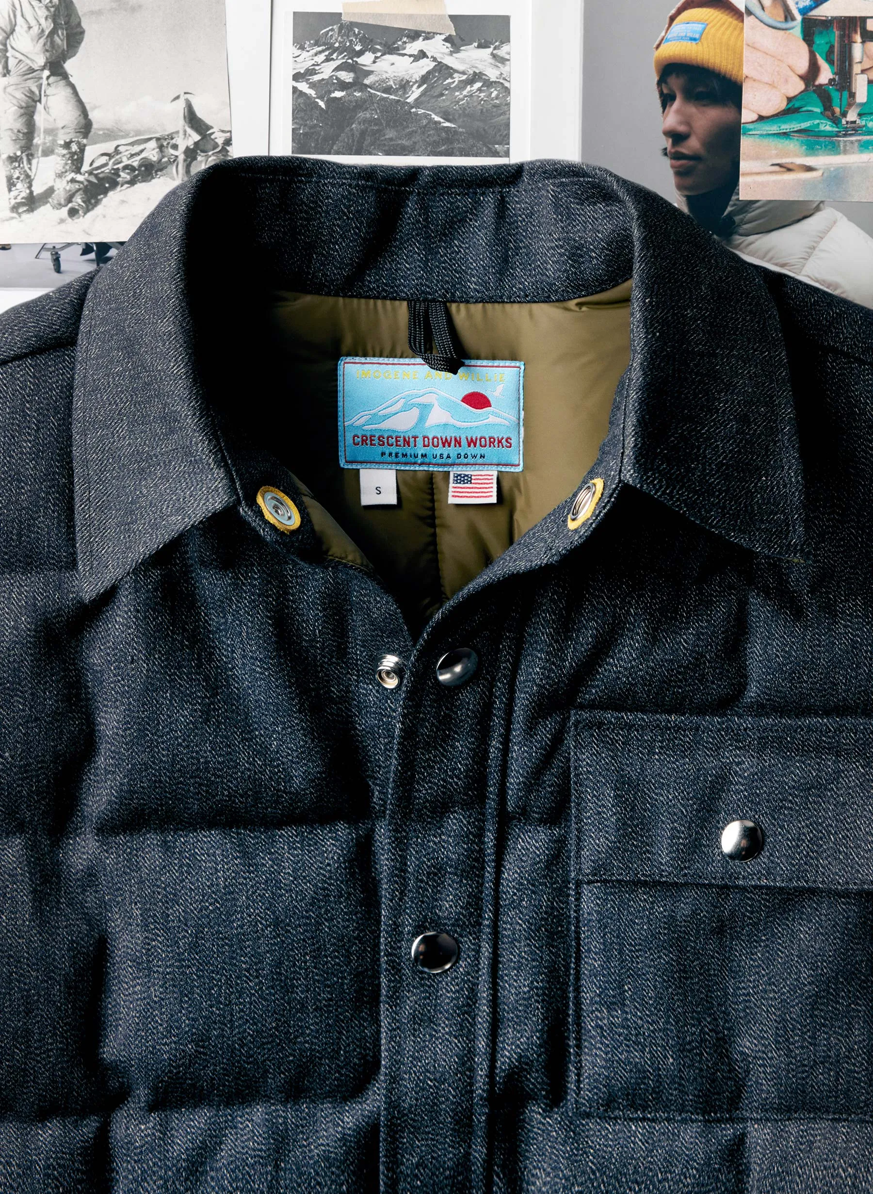 i+w x crescent down works quilted jaspe jacket sold by Imogene + Willie product image thumbnail 2