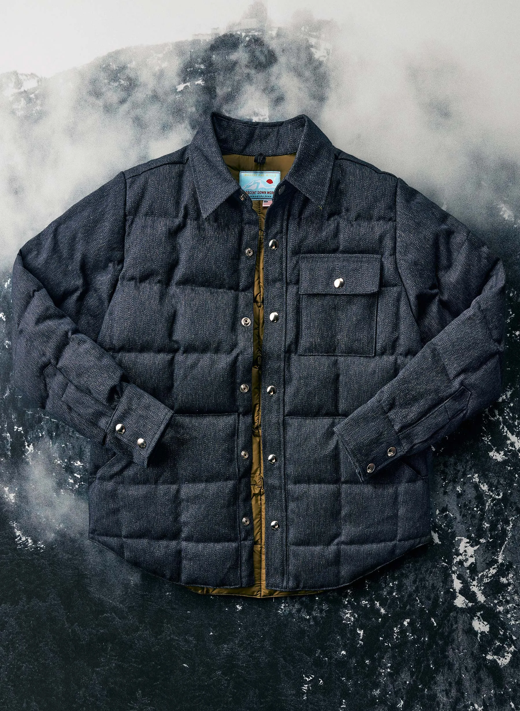 i+w x crescent down works quilted jaspe jacket sold by Imogene + Willie product image thumbnail 3