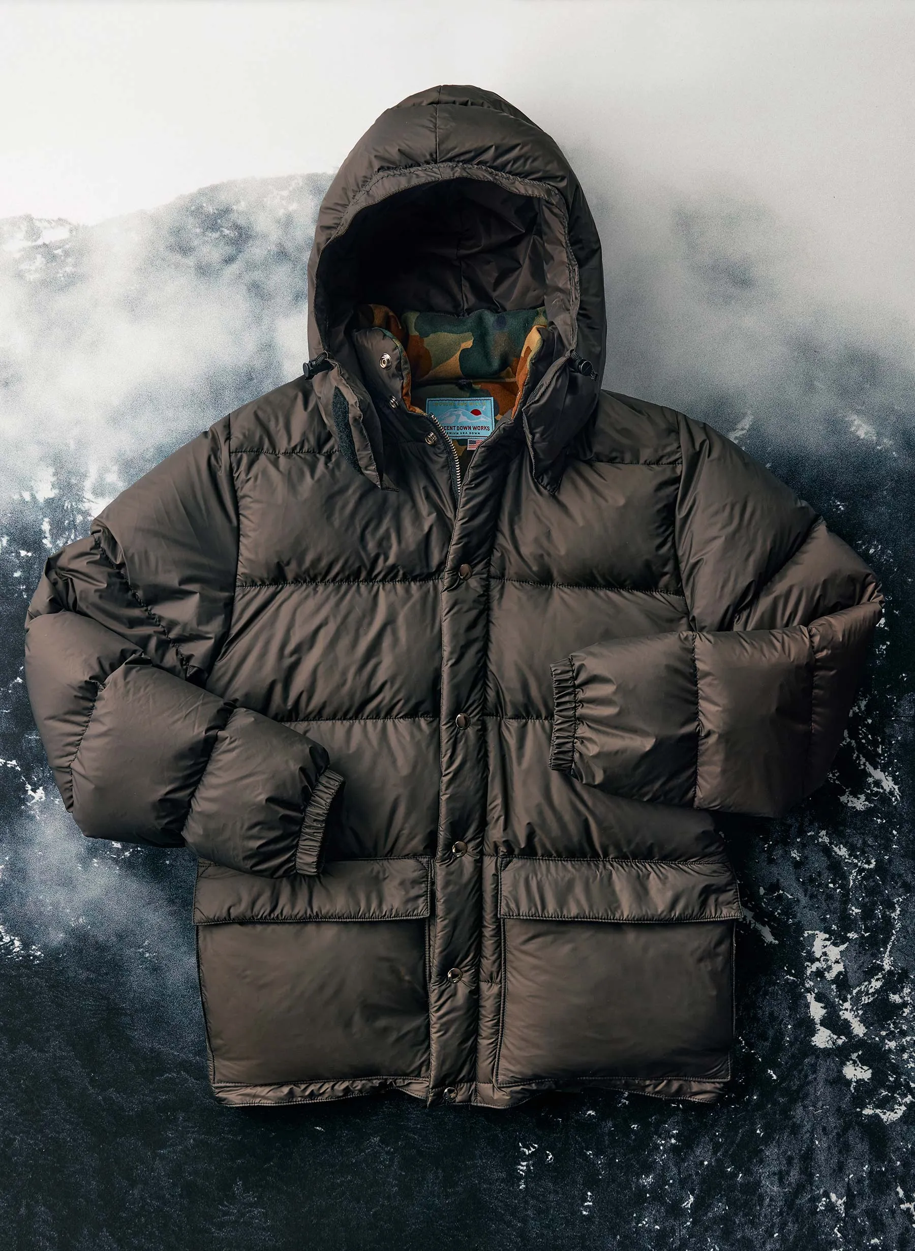 i+w x crescent down works camo lined parka sold by Imogene + Willie product image thumbnail 3