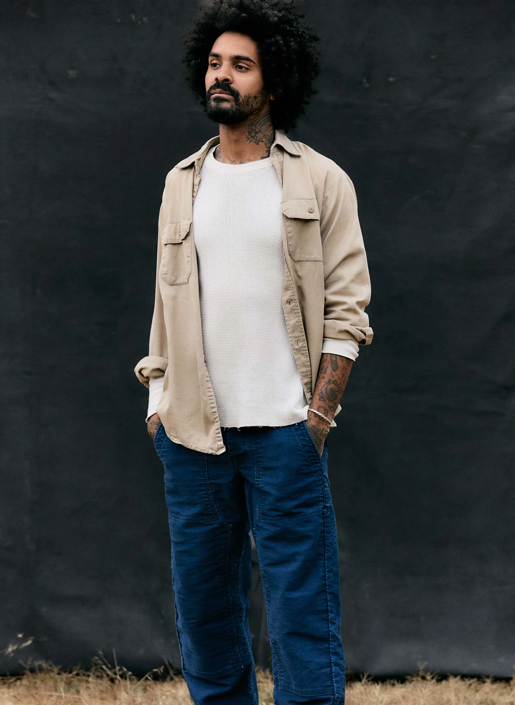 hencye moleskin workpant in indigo sold by Imogene + Willie product image thumbnail 2