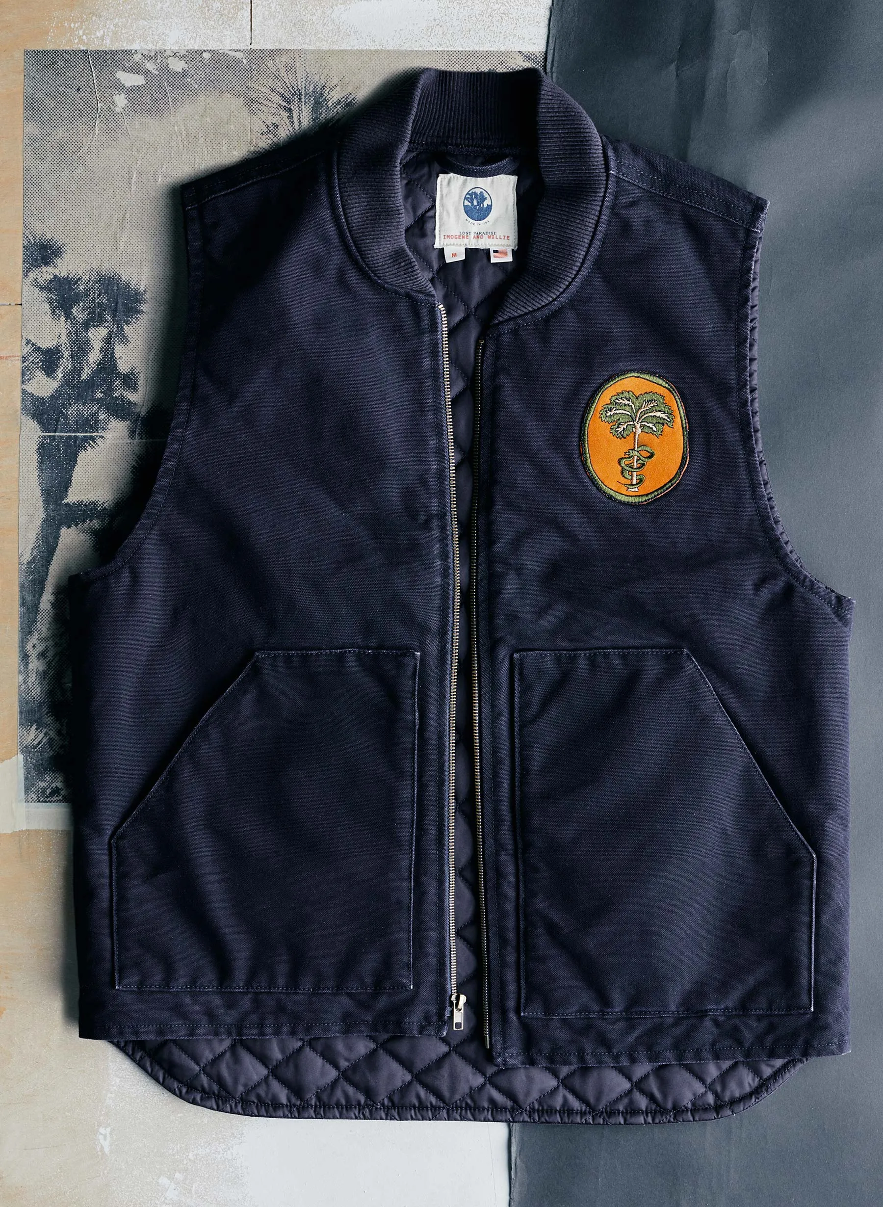 quilt lined canvas utility vest sold by Imogene + Willie product image thumbnail 3