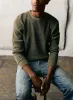 the long sleeve thermal crew in olive sold by Imogene + Willie