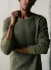 the long sleeve thermal crew in olive sold by Imogene + Willie
