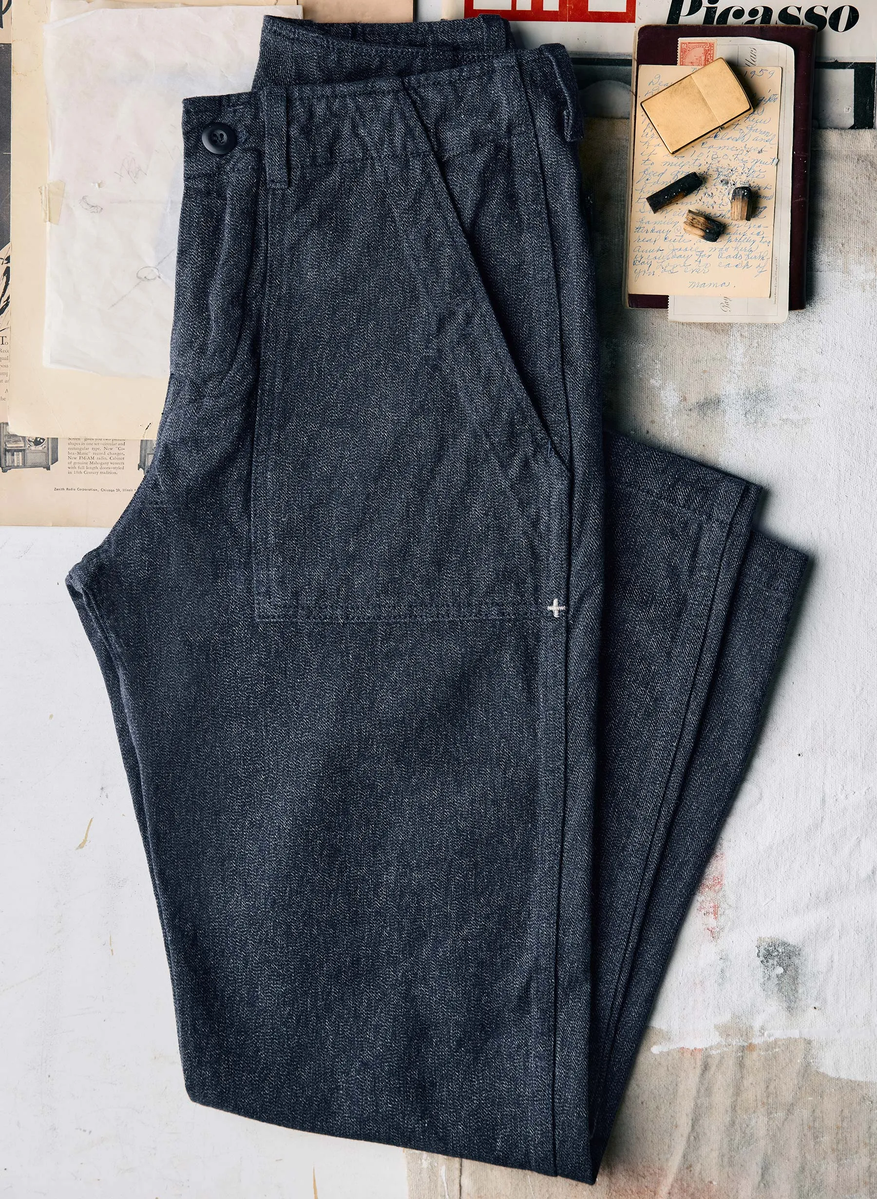 oliver military trouser in jaspe twill sold by Imogene + Willie product image thumbnail 2