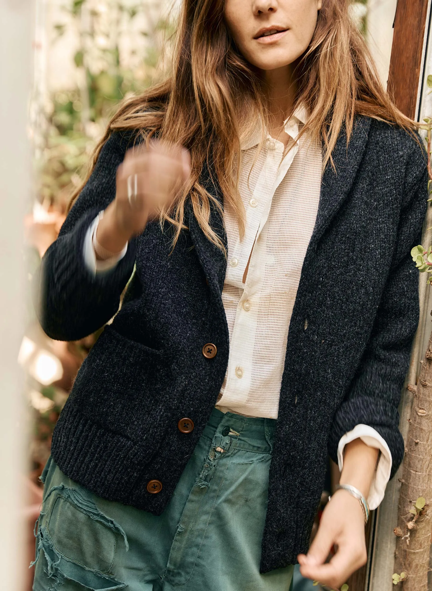 the beckett cardigan in charcoal sold by Imogene + Willie product image thumbnail 4