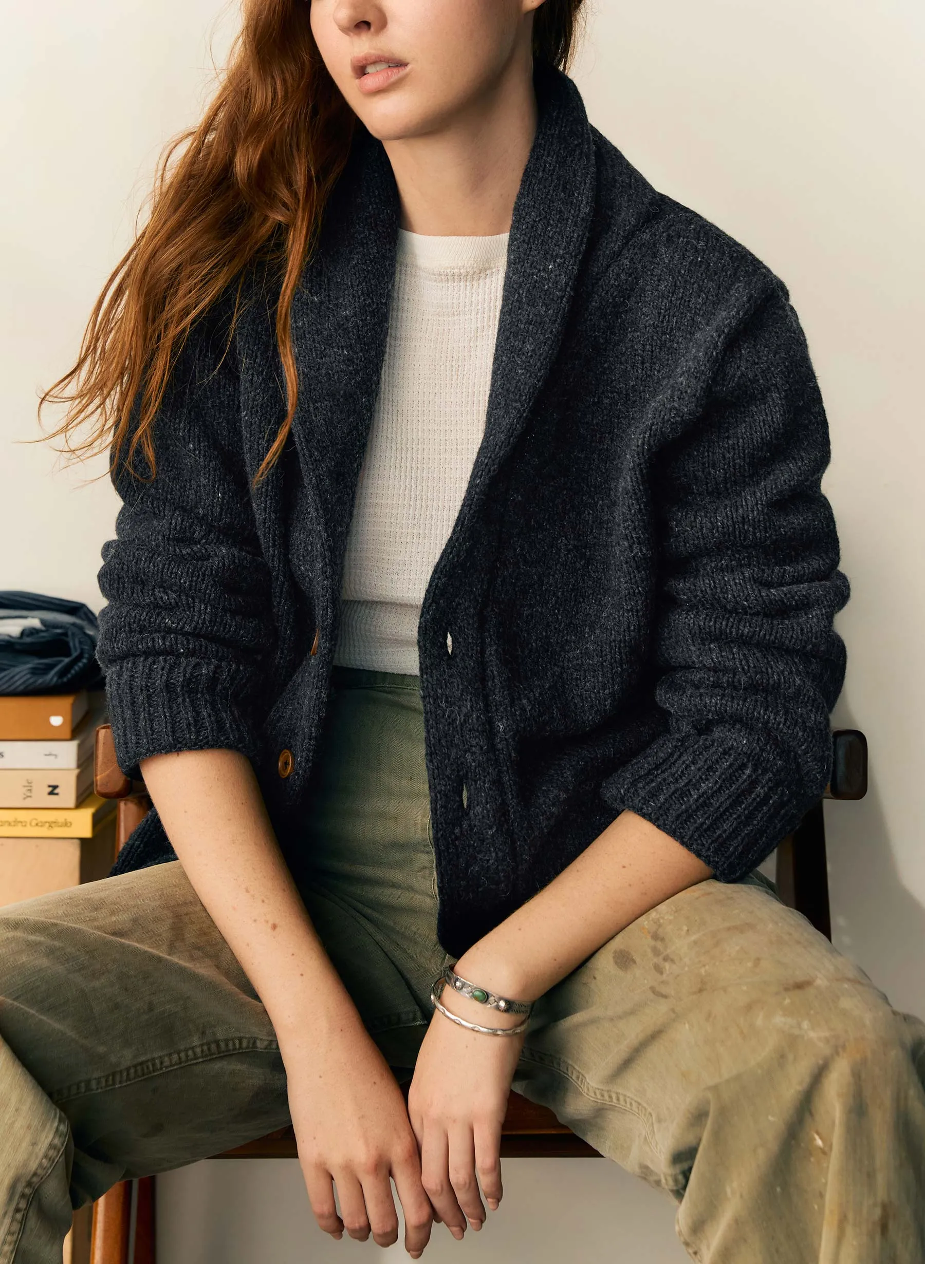 the beckett cardigan in charcoal sold by Imogene + Willie product image thumbnail 3