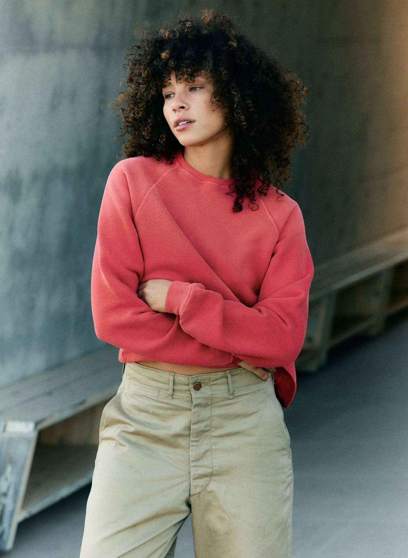 the old school crew in faded red sold by Imogene + Willie product image thumbnail 5