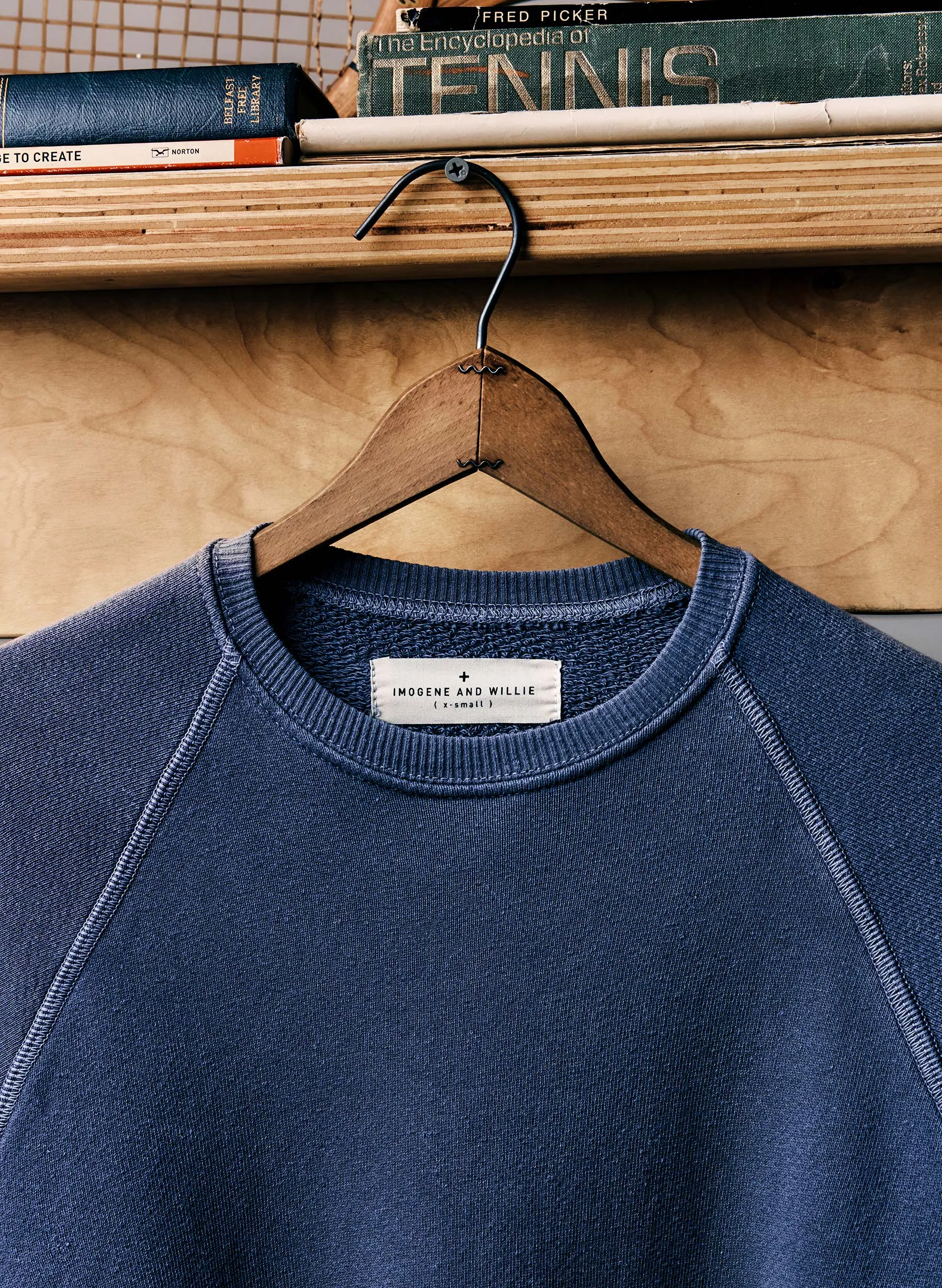 the old school crew in faded blue sold by Imogene + Willie product image thumbnail 3