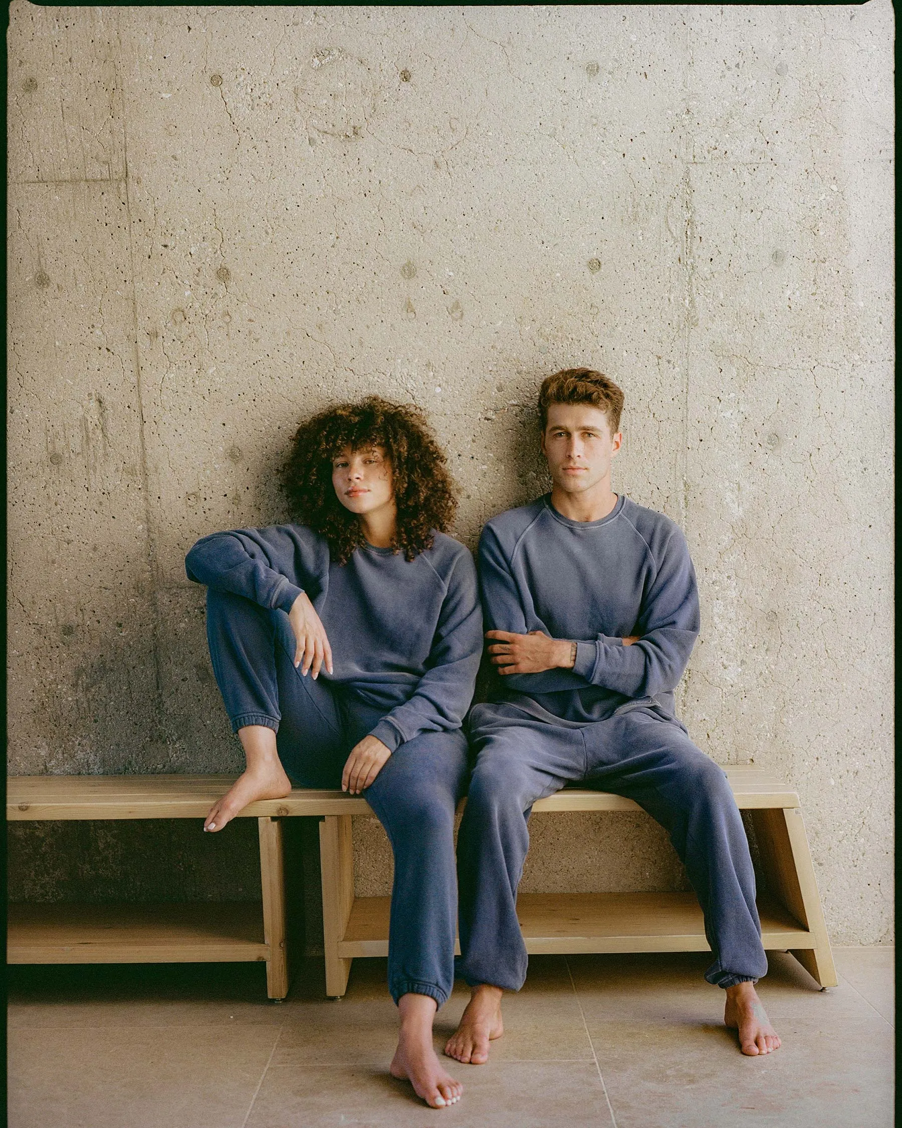 the old school crew in faded blue sold by Imogene + Willie product image thumbnail 4