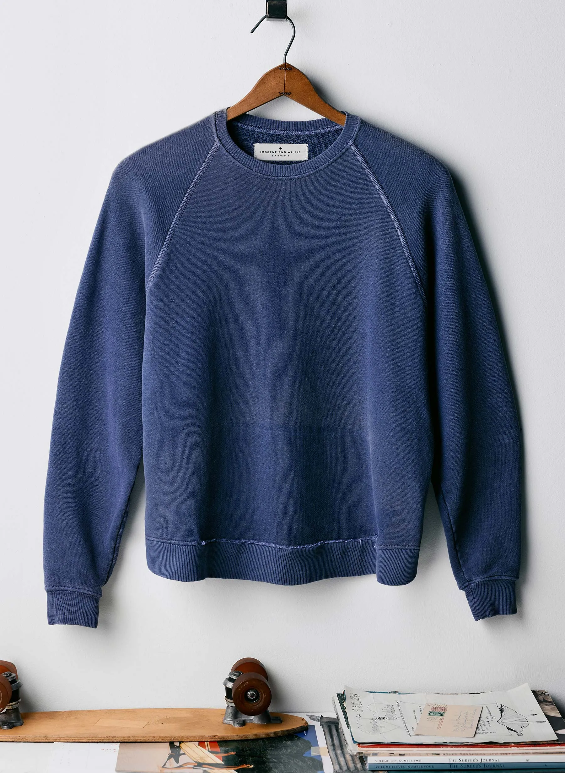 the old school crew in faded blue sold by Imogene + Willie product image thumbnail 2