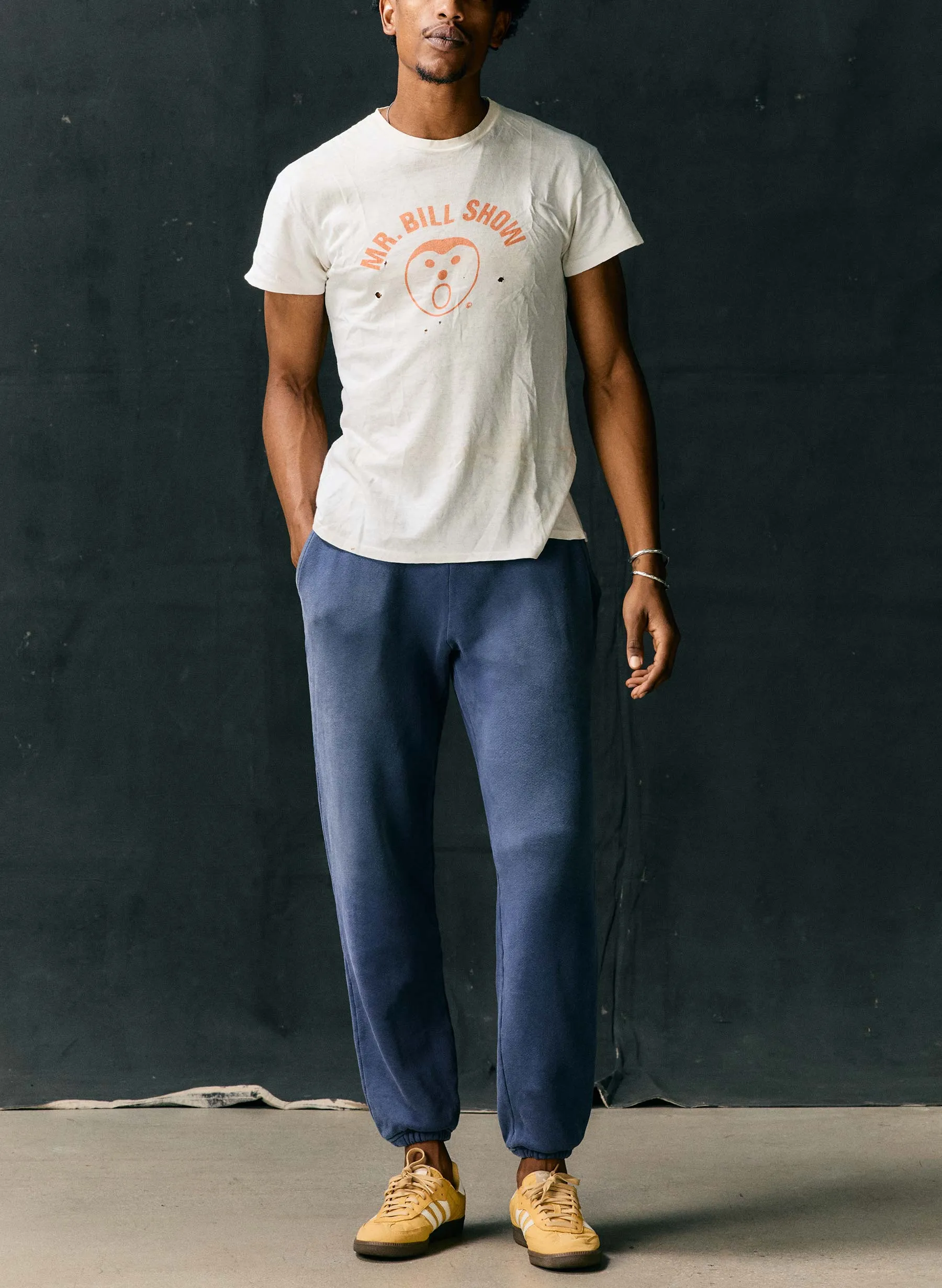 the drawstring sweatpant in faded blue sold by Imogene + Willie