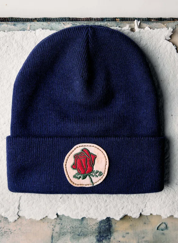knit "dead wrong" watch cap sold by Imogene + Willie