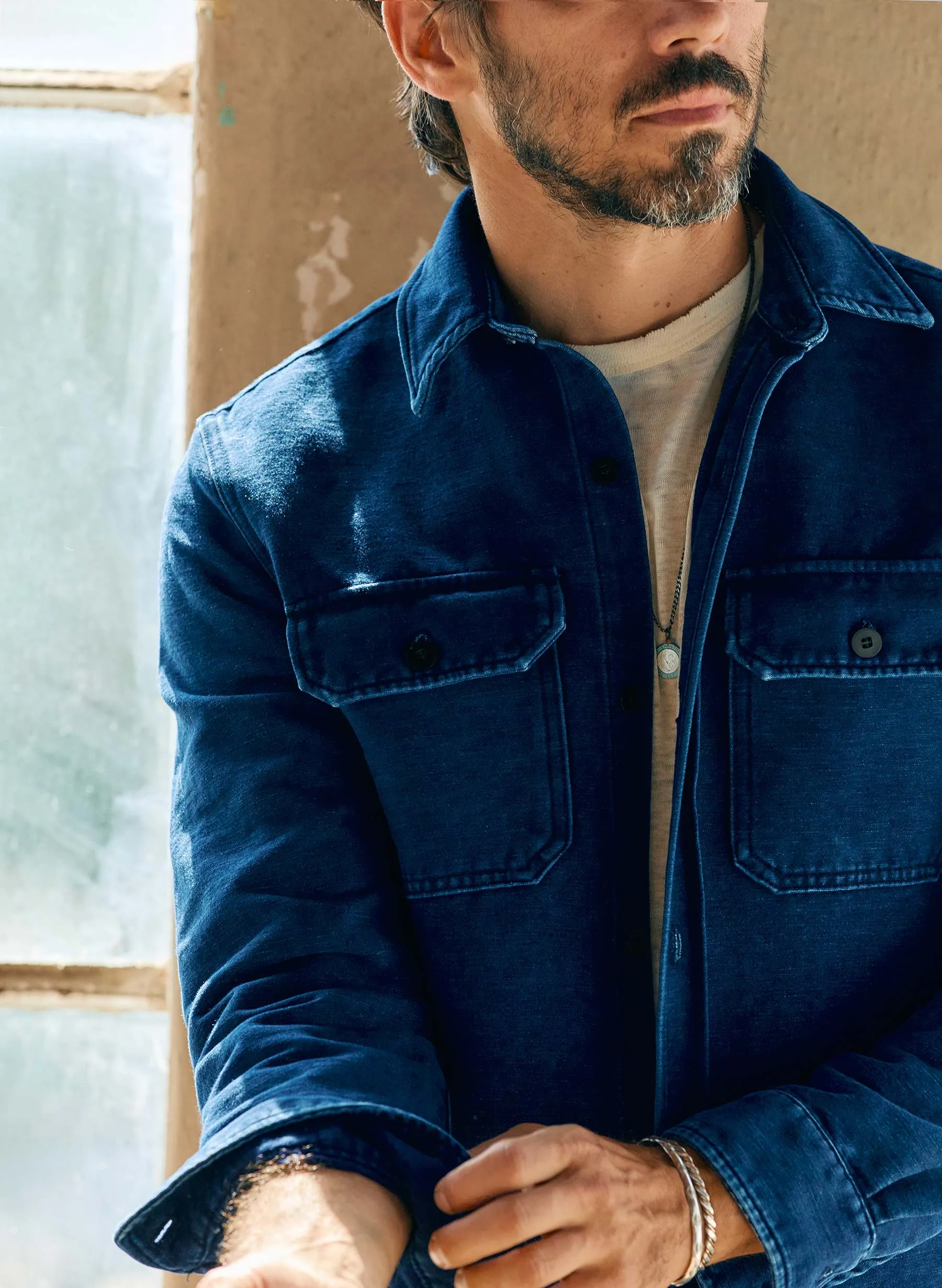 the griffin workshirt in indigo sold by Imogene + Willie product image thumbnail 5