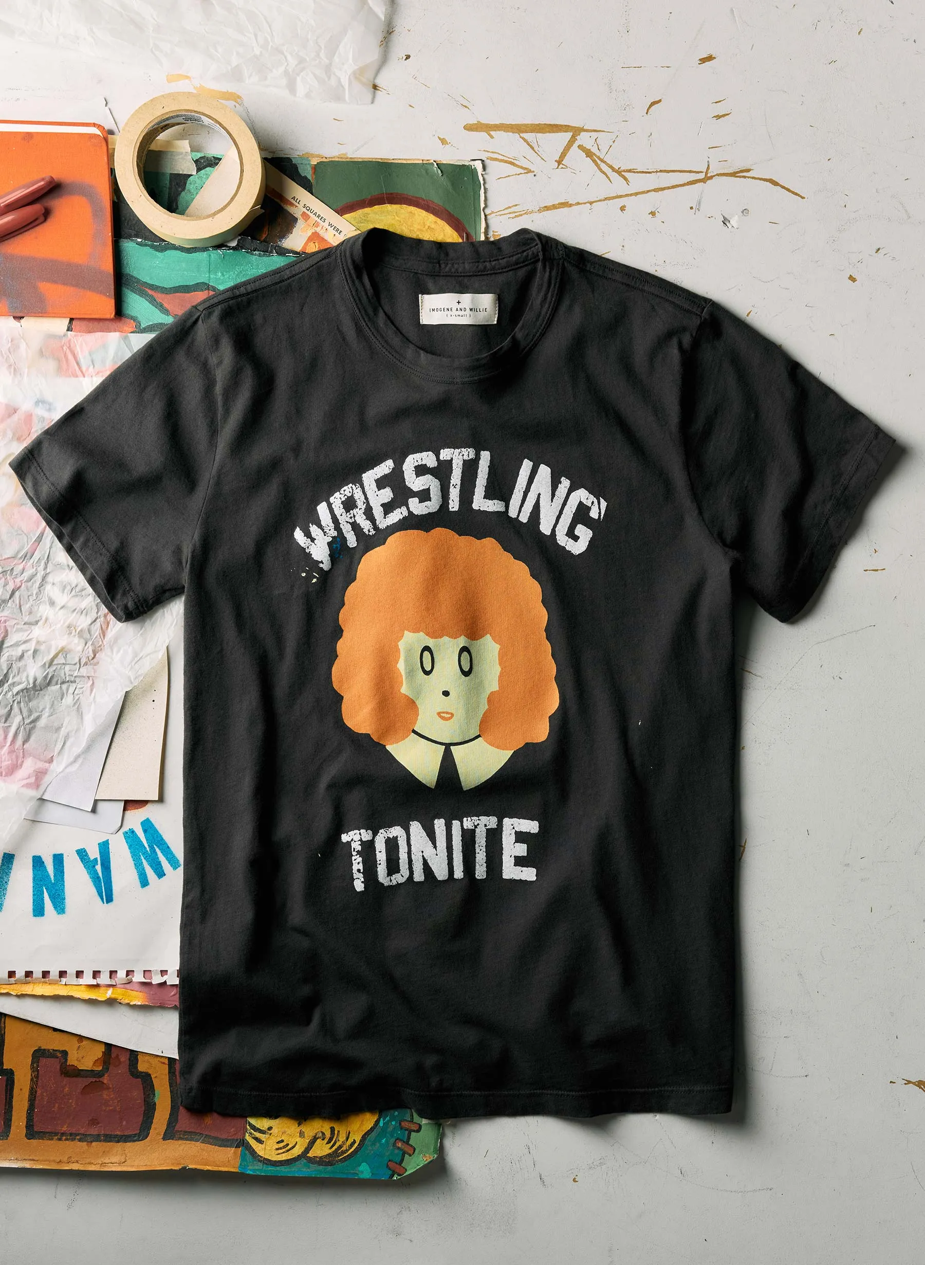 the "wrestling tonite" tee sold by Imogene + Willie