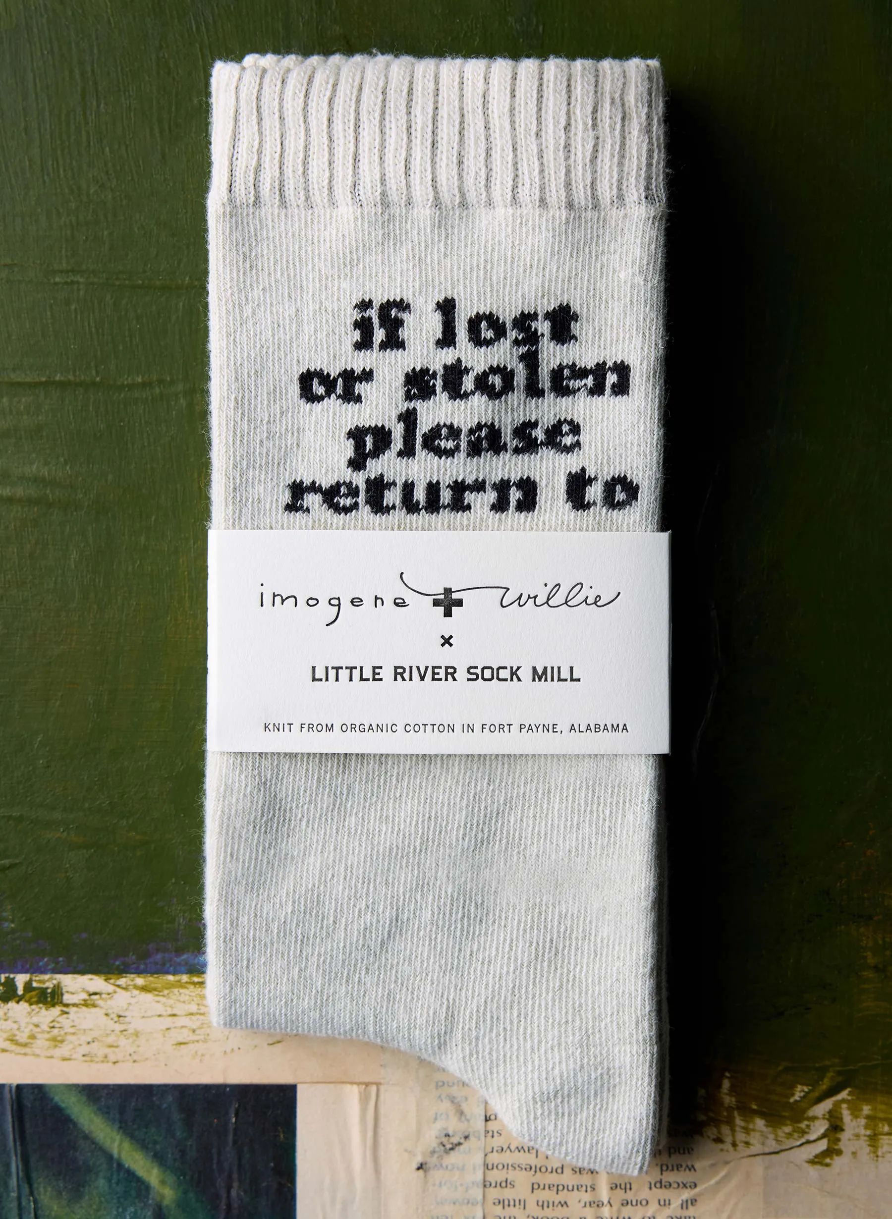 the "please return" sock sold by Imogene + Willie product image thumbnail 2